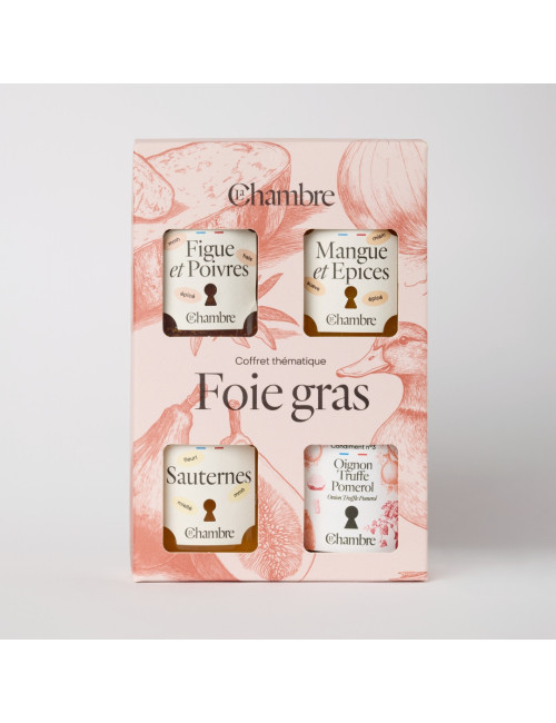 Foie gras set consisting of confits and chutneys