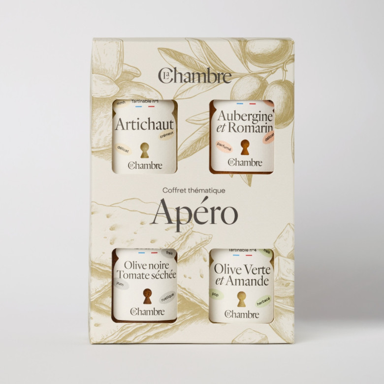 Aperitif box with 4 tasty savoury spreads