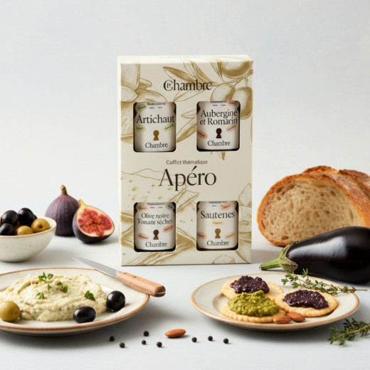 Coffret pour l'apéro avec 4 savoureux tartinables salés