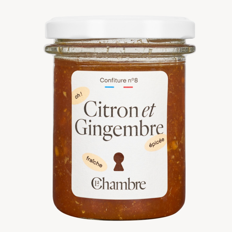 Confiture Citron Gingembre sans zestes, avec 51% de fruits