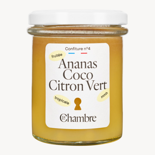Confiture Ananas Coco et Citron Vert avec 58% de fruits