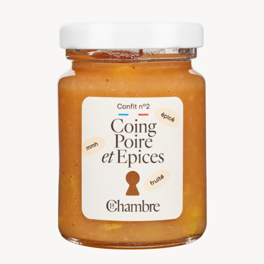 Confit Coing Poire Epices avec morceaux et 61% de fruits