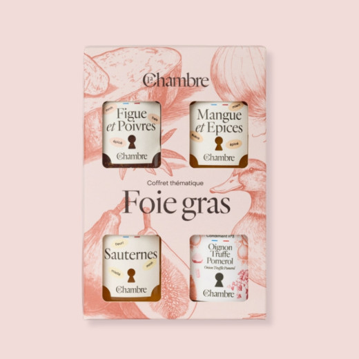 Foie gras set consisting of confits and chutneys