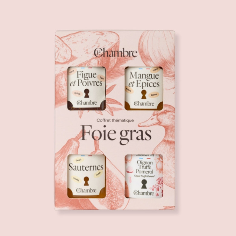 Foie gras set consisting of confits and chutneys