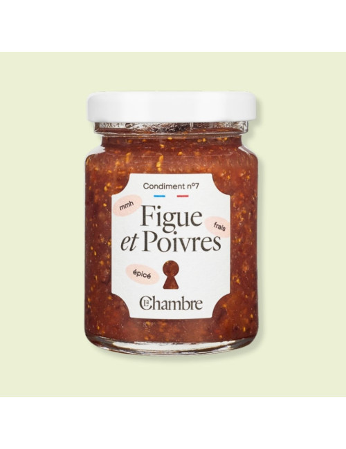 Chutney Figue Poivres avec des morceaux et 58% de fruits