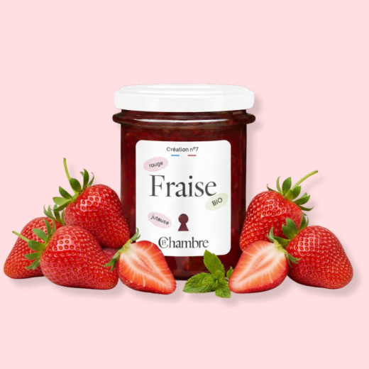Fresh fruity organic strawberry with chunks