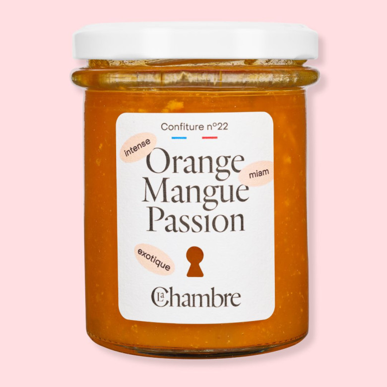 Orange Mango Passion fruit jam with 57% fruit