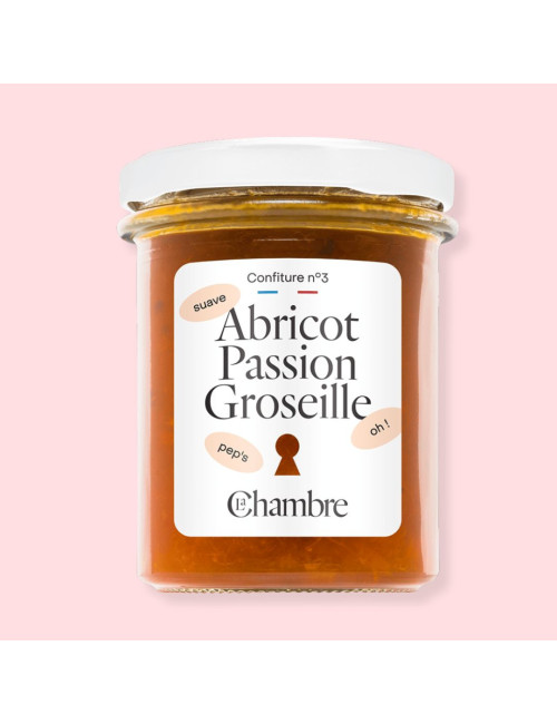 Confiture de saison Abricot Passion Groseille suave et Acidulée