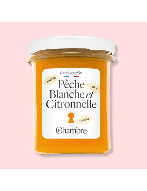 Confiture Pêche Blanche Citronnelle fraîche et fruitée