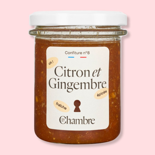 Confiture Citron Gingembre sans zestes, avec 51% de fruits
