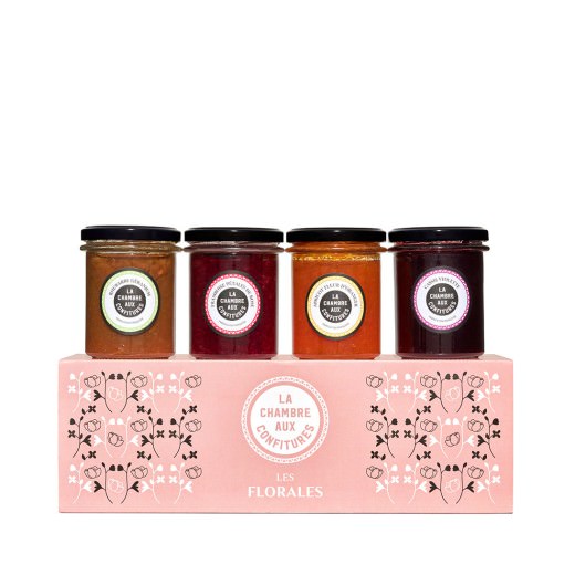 Les Florales box with 4 jars of spring jams