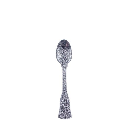 Silver coffee spoon with acrylic glitter