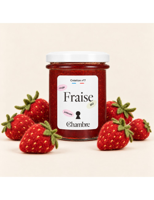 Confiture Fraise Bio fruitée et fraîche avec des morceaux | La Chambre