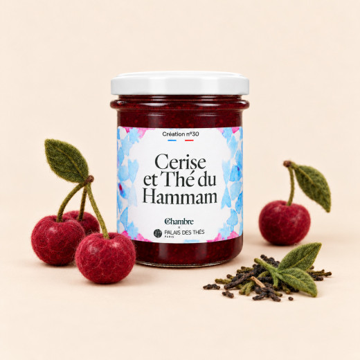Confiture Cerise Thé du Hammam avec 57% de fruits | La Chambre