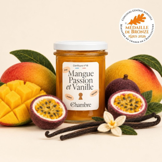 Confiture Mangue Passion Vanille, médaillée 2026 | La Chambre