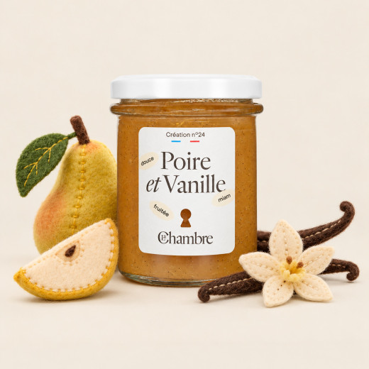 Pear Vanilla Jam, 66% Fruit, Handmade in France | La Chambre