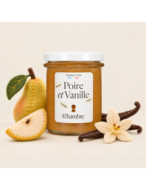 Pear Vanilla Jam, 66% Fruit, Handmade in France | La Chambre