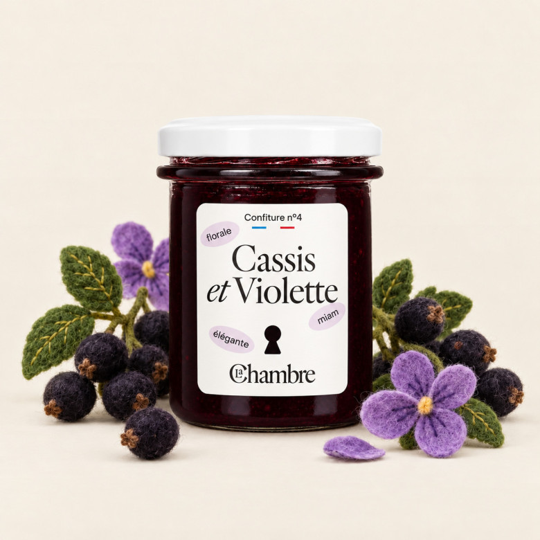 Confiture Cassis Violette avec morceaux et 57% de fruits | La Chambre