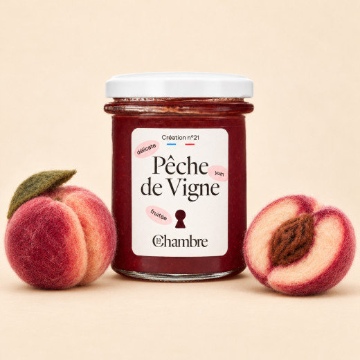 Confiture Pêche de Vigne avec morceaux et 59% de fruits | La Chambre