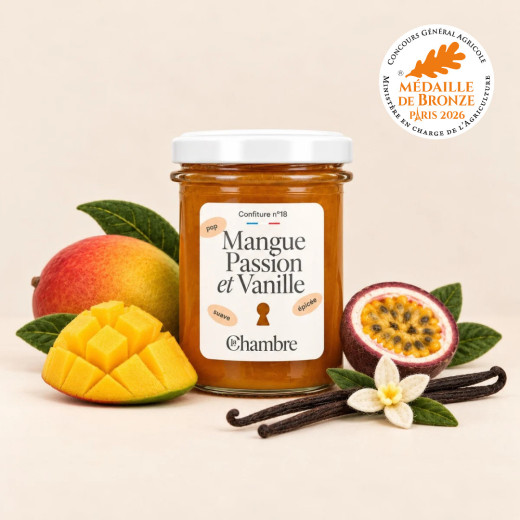 Confiture Mangue Passion Vanille, médaillée 2026 | La Chambre