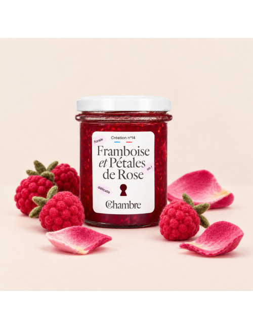 Confiture Framboise Pétales de Rose avec pépins | La Chambre