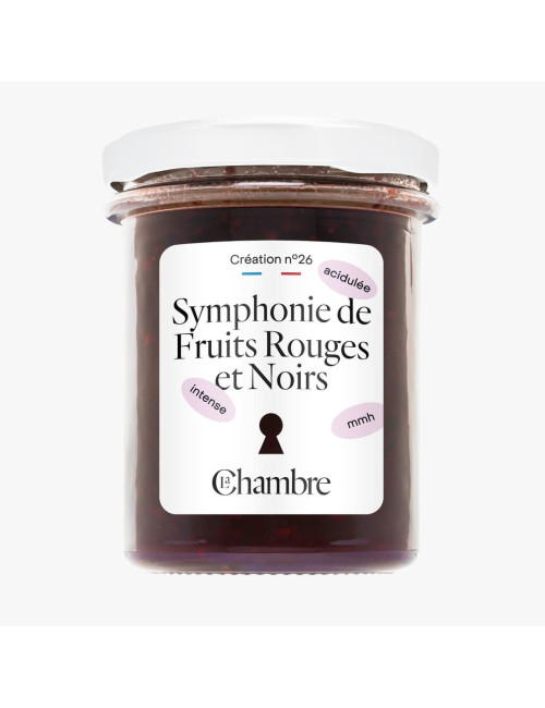 Symphonie de fruits rouges et noirs  avec morceaux et pépins