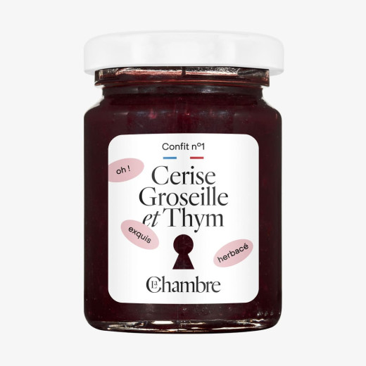 Cherry Redcurrant Thyme Confit with Pieces and 62% Fruit Content