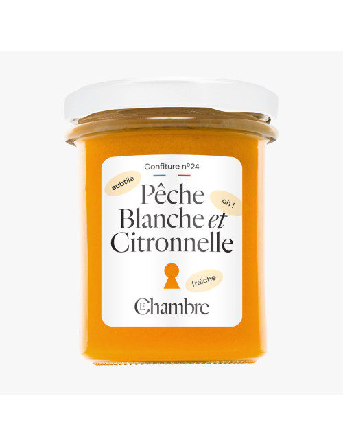 Confiture Pêche Blanche Citronnelle fraîche et fruitée