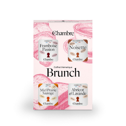 Coffret Brunch avec confitures, miel et pâte à tartiner