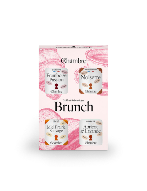 Coffret Brunch avec confitures, miel et pâte à tartiner