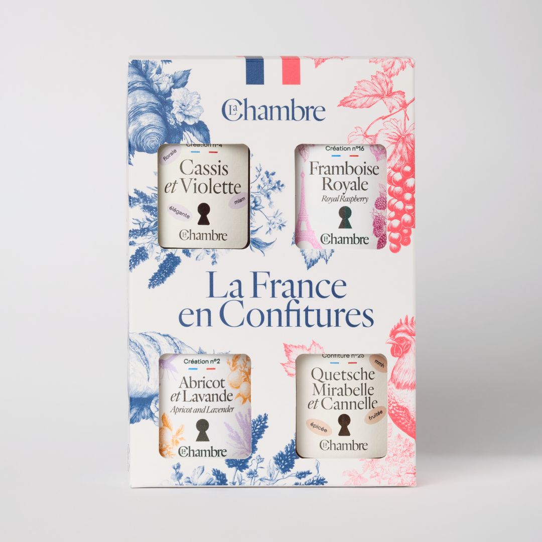 Le coffret à offrir de 4 pots de confitures artisanales françaises est l'idée cadeaux parfaite des fêtes de noël