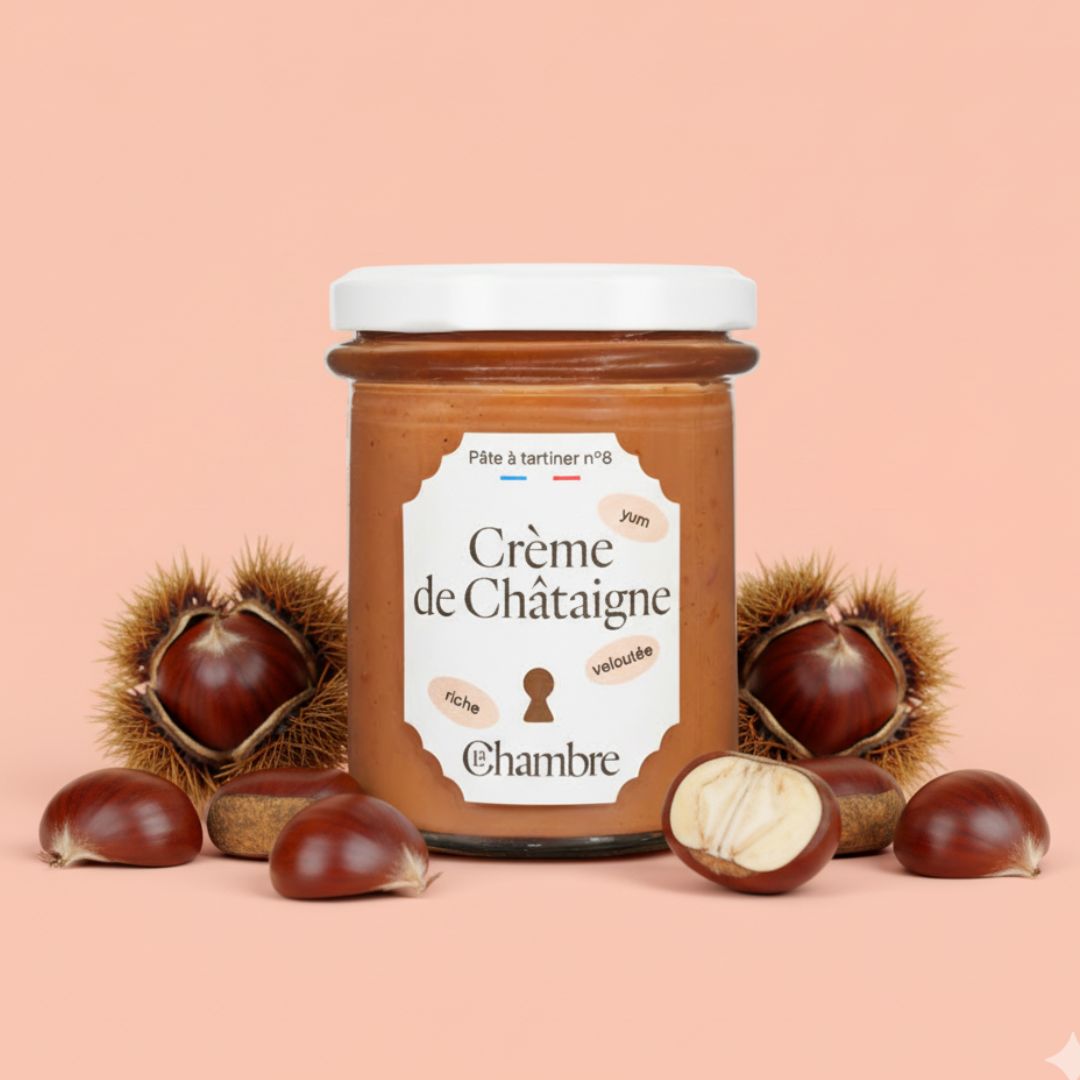 La crème de châtaigne en pot de 100g est la pâte à tartiner idéale pour les fêtes