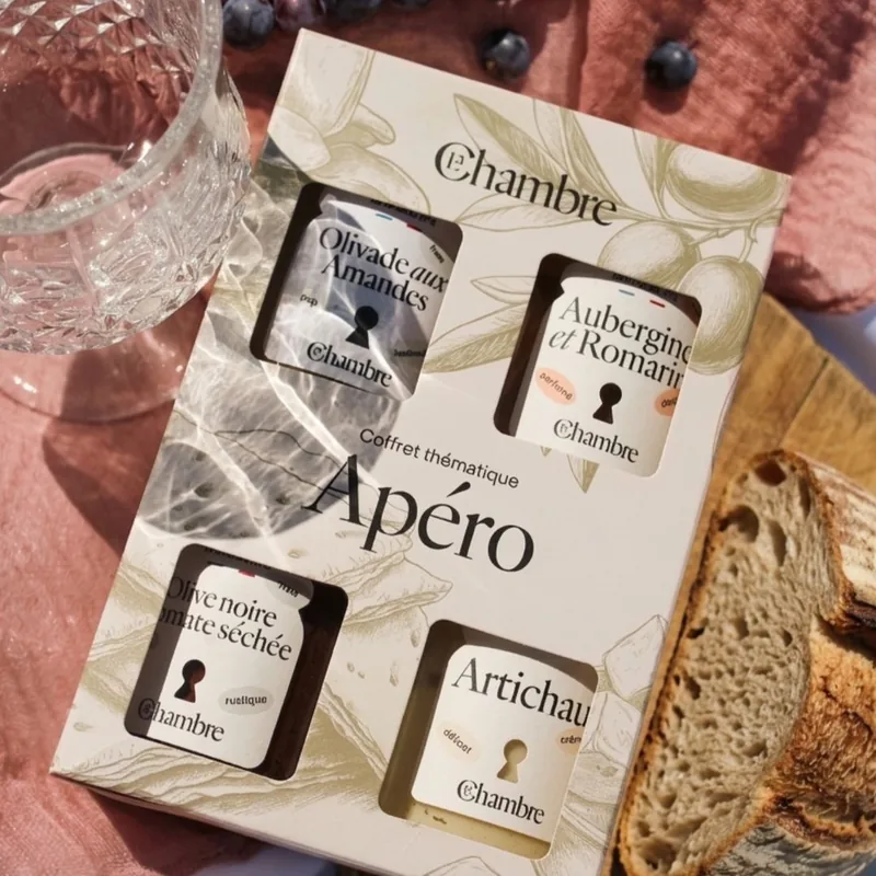Coffret thématique Apéro La Chambre avec 4 pots de condiments