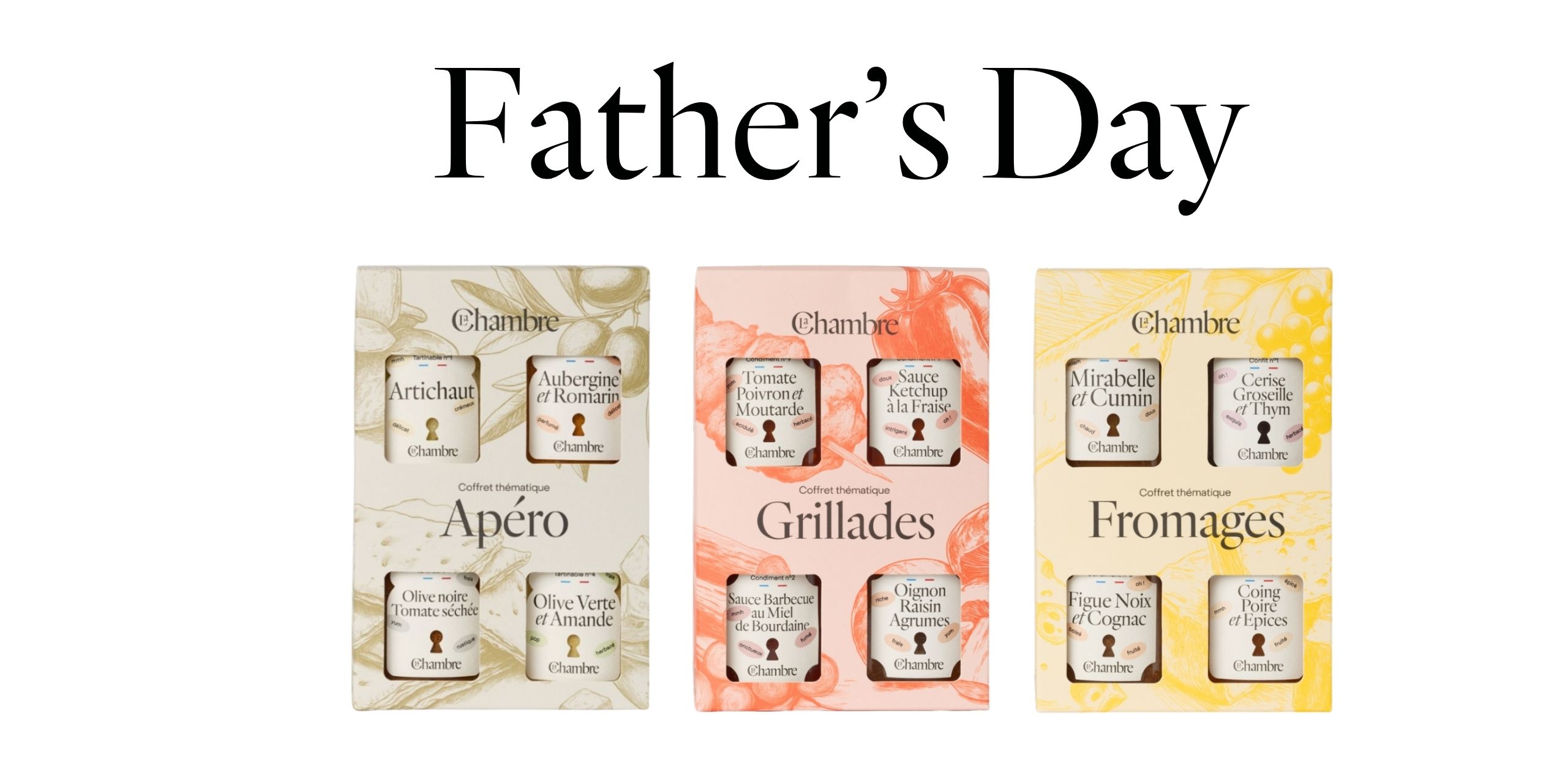 Father's Day: La Chambre themed gift sets — Aperitif, Grilling and Cheese