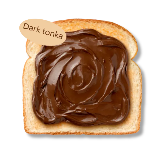 A tasty toast with our dark chocolate & tonka bean spread, an alternative to jams