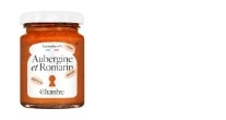 Un pot de 100g de confiture d'aubergine et romarin de la marque La Chambre disponible à la vente sur notre site.