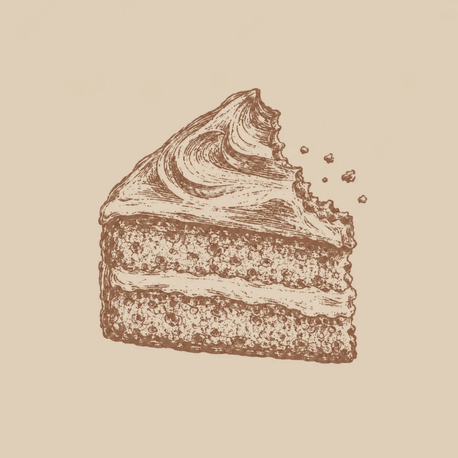 Part de gâteau du goûter, illustration La Chambre