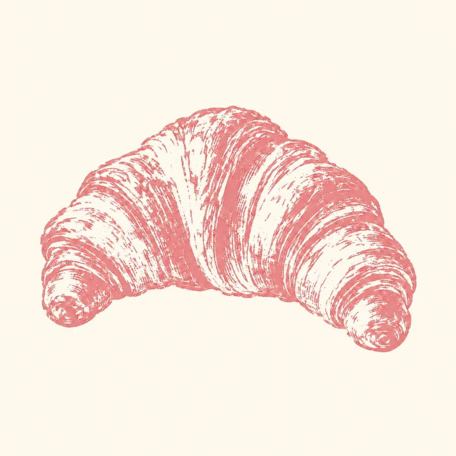 Croissant du petit déjeuner, illustration La Chambre