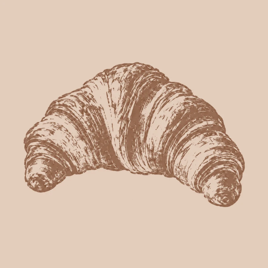 Croissant du petit déjeuner, illustration La Chambre