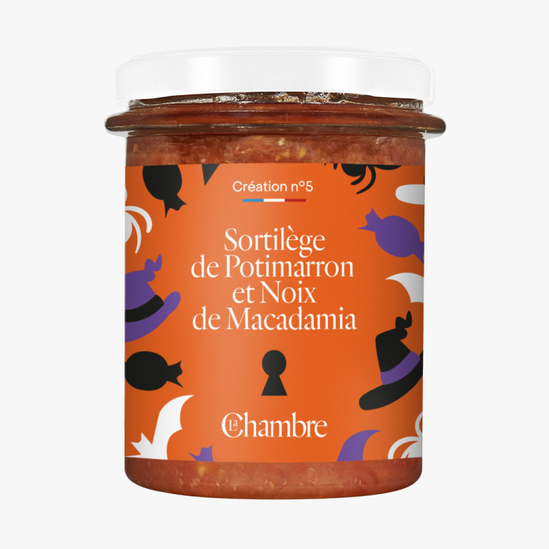 Jar of Sortilège: red kuri squash and macadamia nut jam