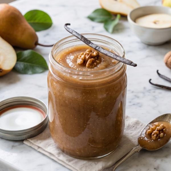 Recette de confiture de poires aux noix et à la vanille