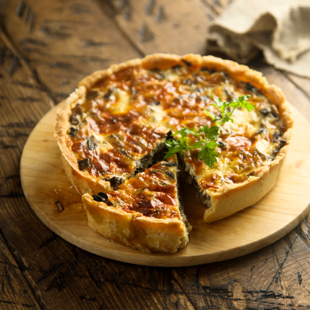 Savory Quiches with Green Olive, Almond, and Feta