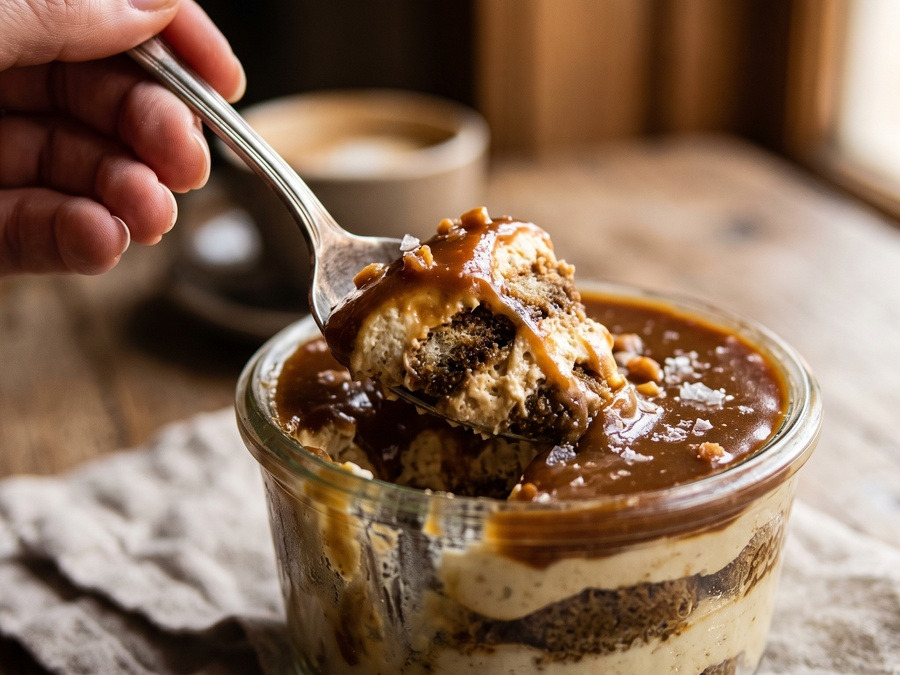 Tiramisu with caramel
